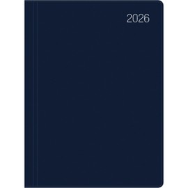 Taschenkalender blau 2026 - Bürokalender 10,2x14,2 - 1 Tag auf 1 Seite - flexibler Kunststoffeinband - Stundeneinteilung 7 - 19 Uhr - 610-1015