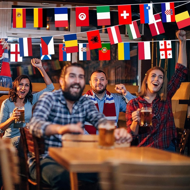 Countries Flags - 26ft/8m, Waterproof, Flags for home, Bar, Restaurant