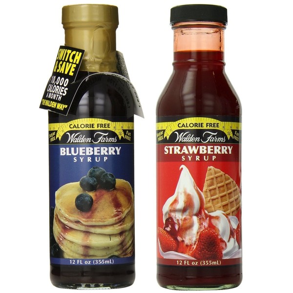 Walden Farms Blueberry and Strawberry Syrup, 12oz - 2 Pack