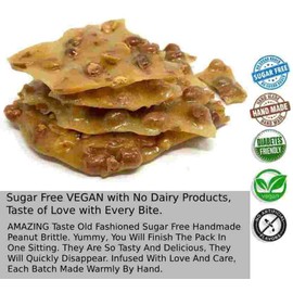 Andy Anand Sugar Free Peanut Brittle | Handmade, Vegan, Old-Fashioned Recipe | Smell the Fresh Roasted Peanuts, Taste the Divine Crunchy Goodness (7 Oz)