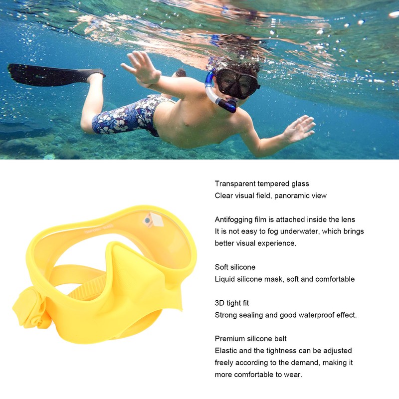 Scuba Diving Goggles Anti Fog Tempered Glass Snorkeling Dive Mask