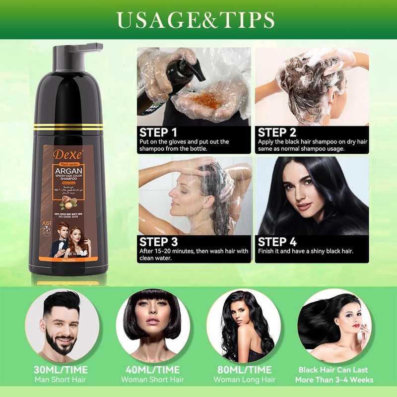 Instant Medium Brown Hair Shampoo 420ml - Semi-Permanent Brown Hair