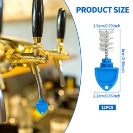12Pack Beer Tap Plug Brush,2-in-1 Beer Faucet Cleaning Brush & Plug,Brush Beer Tap Cleaning Brush,Keg beer tap cleaning Kit,Fits Most Standard Beer Taps,Kegerator