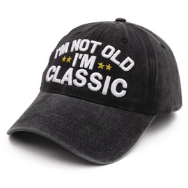Funny Father's Day Retirement Birthday Gifts for Men Women,I'm Not Old Classic Washed Hat Gifts for Dad Old Man Women