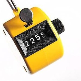 REPLAX Counter Tally 4 Digit YELLOW Hand Held Clicker for Palm Golf People Counting Club