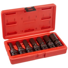 Sunex International 3656 3/8" Drive Fractional 6 Point Deep Universal Impact Socket Set - 7 Pc.