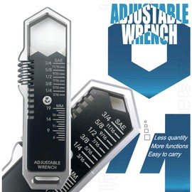 Adjustable EDC Wrench, Versatile EDC Tool with Finger Adjustment Mechanism, Detachable Pocket Clip, Portable and Compact, Stainless Steel Construction, for Outdoor Maintenance