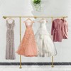 Metal Pipe Clothing Rack Wall Mounted Gold Clothes Rack for
