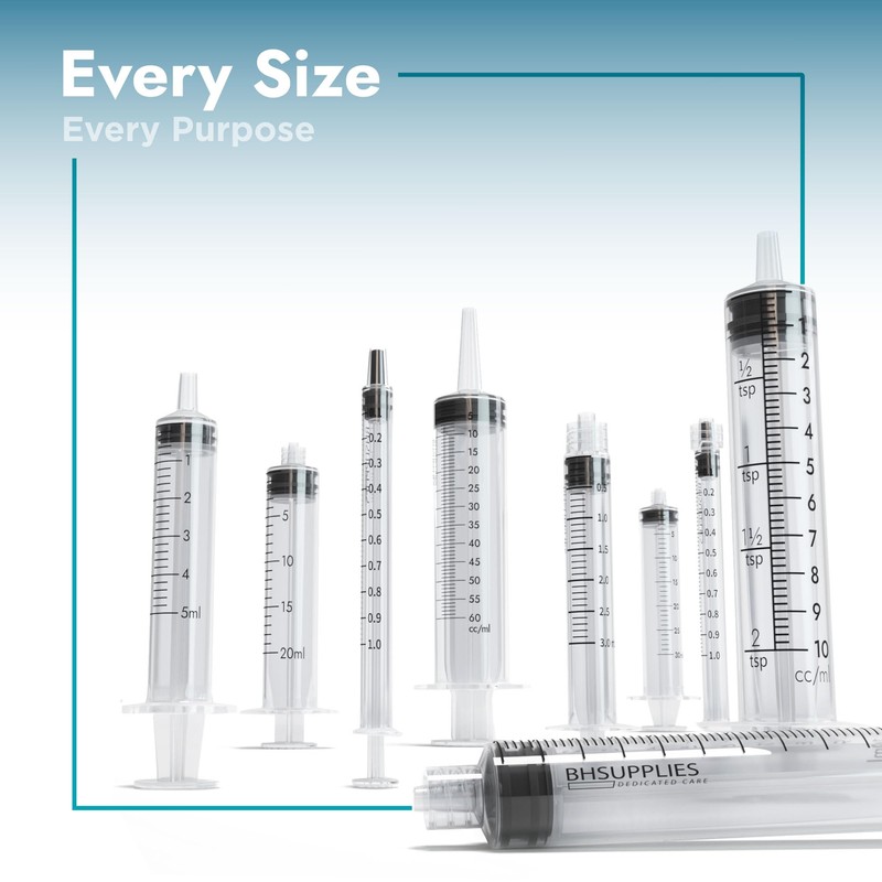 BH Supplies 1mL Luer Slip Tip Syringes (No Needle) -