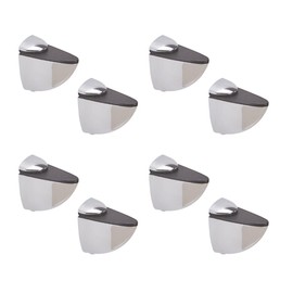 Euro Tische 8 x Shelf Brackets Glass Shelf Support Chrome-Plated - Sturdy Shelf Brackets for Glass and Wooden Floors - Includes Mounting Material - Metal Wall Bracket - Shelf Brackets in Various Sizes