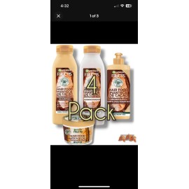 Garnier Fructis Hair Food  Shampoo + Conditioner, MASCARILLA + Cream Kit 4 Pack!