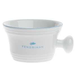 Fendrihan Porcelain Shaving Mug for Lathering, Hand-Painted Rim (Light Blue)