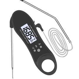 Rechargeable Instant Read 2 in 1 Digital BBQ Thermometer Meat Thermometer Grill for Cooking with Calibration, Magnet, Backlight