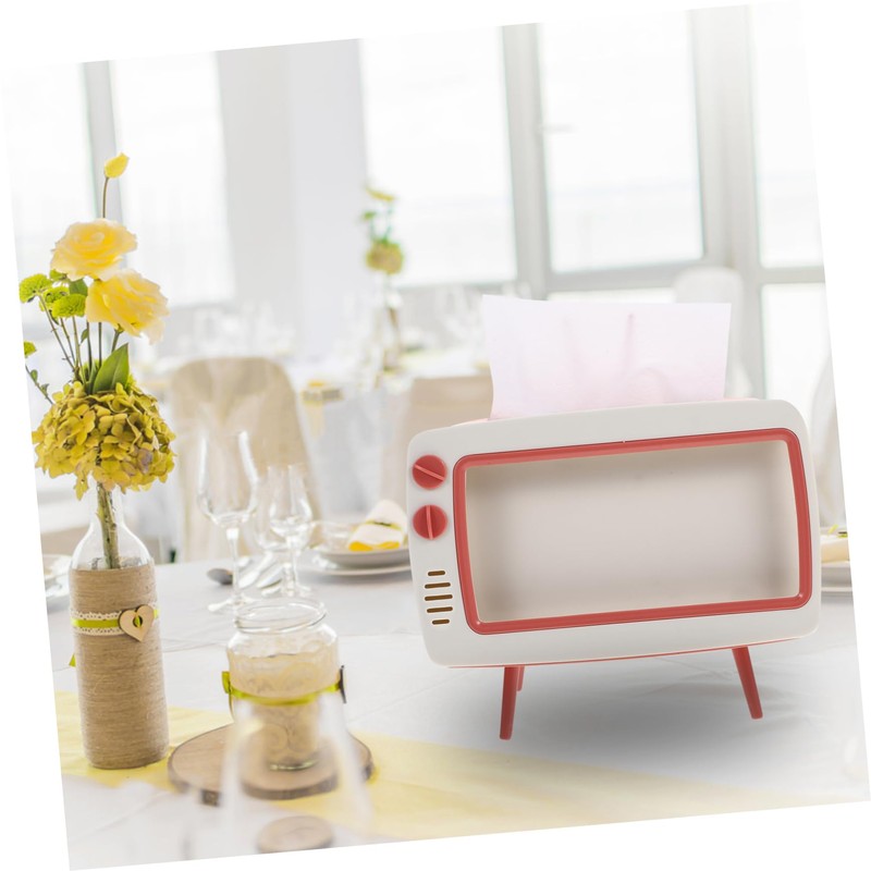 Alipis Cute Television Shape Tissue Box Desktop Decorative Napkin Holder