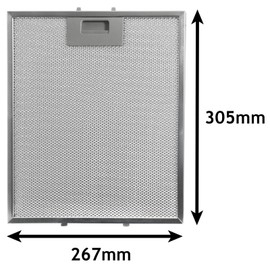SPARES2GO Universal Cooker Hood Metal Mesh Filter (305 x 267mm, Pack of 2)