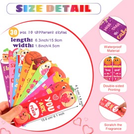 30 Pieces Valentine's Scented Bookmarks Scratch and Sniff Bookmarks Fruit Food Assorted Scented Funny Sayings Bookmarks for Kids Teenagers Classroom Valentine's Day Gifts (Stylish)