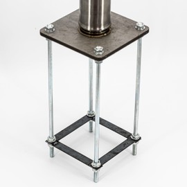 ShadeMart Reinforced Base Frame for Shade Sail Pole, Versatile Use for Soil, Deck, Concrete Surfaces Silver