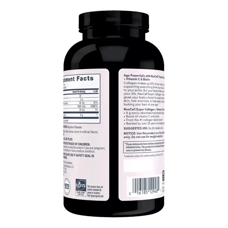 Suplemento Tableta Neocell Colágeno Super Collagen Biotina 360