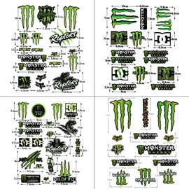 latikaly Car Motorcycle Helmet Racing Logo Motorcycle Stickers Motorcycle Scooter Universal Sponsor Stickers Drink Brand Race Team Style Waterproof Sunproof Non-Reflective 4 Pcs Set