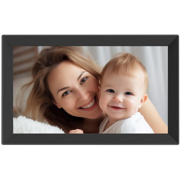 SAIWAN Digital Picture Frame 15.6 Inch 32GB Storage, Large WiFi Digital Photo Frame, 1920 * 1080 IPS FHD Touch Screen, Auto-Rotate, Wall-Mounted, Easy to Share Photos via APP or Email, Gift for Family