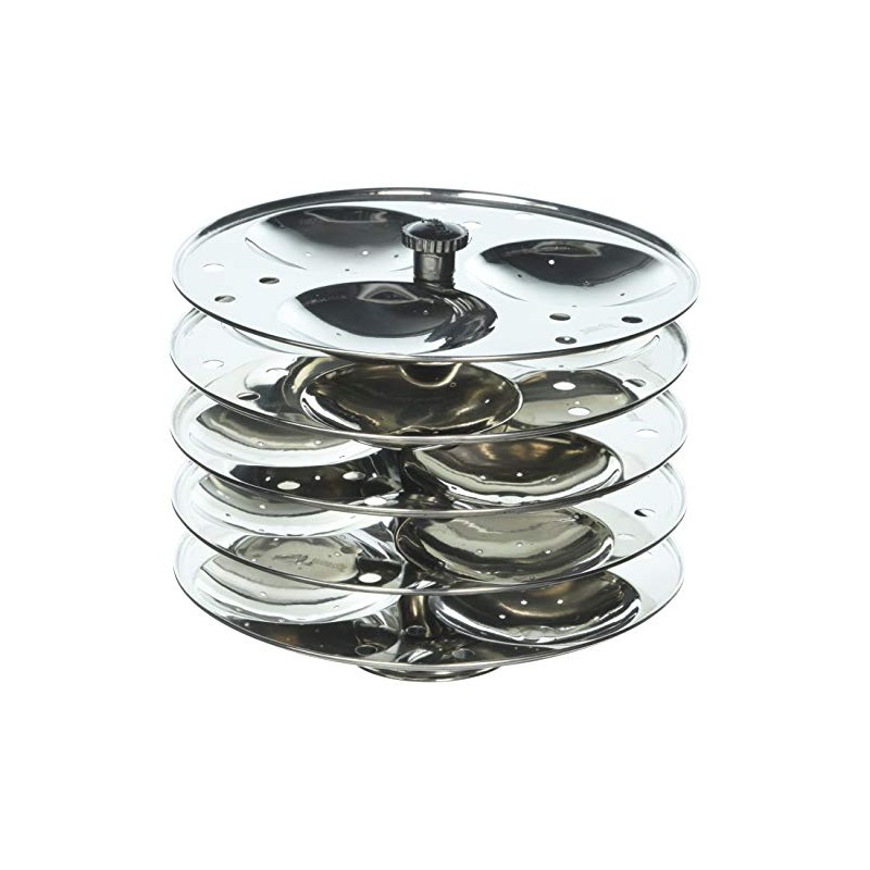 Tabakh 5-Rack Stainless Steel Hawkins Type Idli Stand, Makes 15