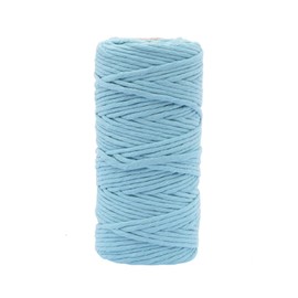 Vaessen Creative Macrame Yarn Aqua Blue, 3 mm x 100 m, 100% Cotton, Available in Various Colours, DIY, Crafts of Decoration Such as Hanging Basket, Wall Hanging, Lantern, Dream Catcher