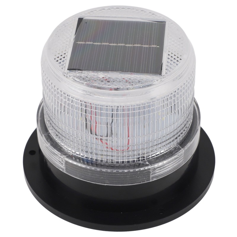 Solar Strobe Warning Safety Flashing Light Waterproof LED Emergency Warning