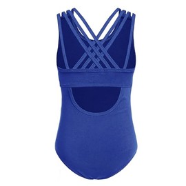 Arshiner Girls Ballet Leotards Crisscross Straps Sleeveless Camisole Leotard Kids Dance Outfit,Royal Blue,11-12 Years