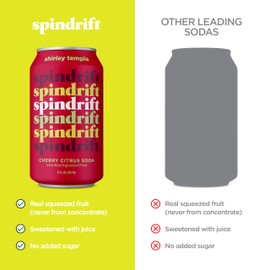 Spindrift "Shirley Temple" Cherry Citrus Soda Made with Real Squeezed Fruit 12 Pack Case