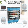 KZWKRG 6 Tier Magnetic File Holder with Hook, Magnetic File