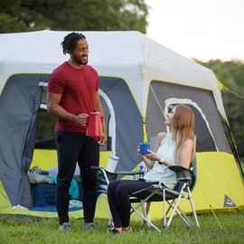 CORE Extra Large Tension Chair | Foldable Chair with Cupholders for Indoor Home or Outdoor Camping | Perfect for Concert Seat, Sports, Beach, Travel & Picnic