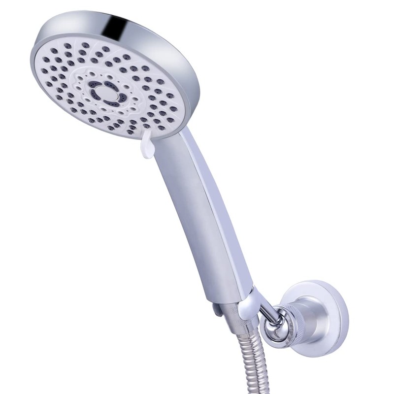 HIMREYLD Shower Head Holder Bracket Copper, Chrome Plated 360 Degrees