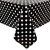 Micro-Pro Black/White Polka Dots Wipe Clean PVC Vinyl Tablecloth Cover