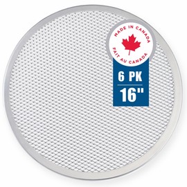 Norjac Pizza Screen, 16 Inch, 6 Pack, Seamless Rim, Restaurant-Grade, 100% Aluminum Pizza Pan, Baking Pan, Oven-Safe, Rust-Free.