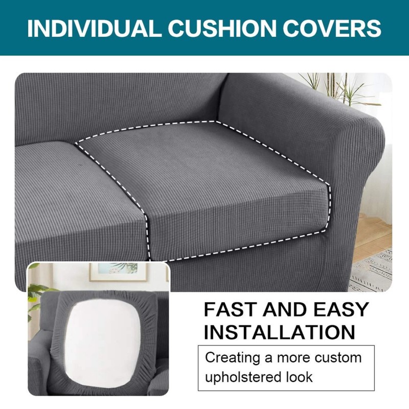Turquoize 4 Piece Sofa Covers for 3 Cushion Couch Sofa