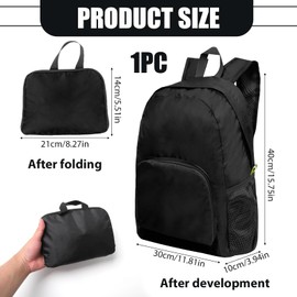 witeup Backpack for Travelling, Black Rucksack for Men Womens Backpack, Handy Ultra Lightweight Foldable Small Ruck Sack, Waterproof Camping Rucksacks for Outdoor Camping Hiking Shopping