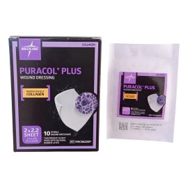 Aposito Colageno Puracol Plus 5 X 5.6 Cm Medline, caja con 10 Piezas