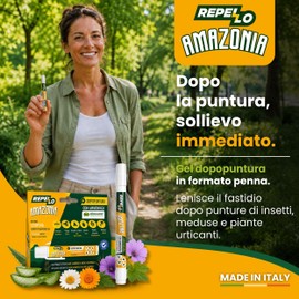 Albagarden - Amazonia Dopopuntura Penna 12ml - Gel Lenitivo Antiprurito dopo Punture Zanzare Vespe Insetti Zecche Meduse - Per Bambini dai 3 Anni e Adulti, Aloe Calendula Camomilla