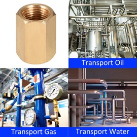 M METERXITY 4pcs Female Threaded Pipe Fitting 1/8" G Female Thread Hex Rod Pipe Fitting Quick Coupler Adapter for Air Compressor 17.1mm Gold Tone