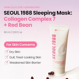 K-SECRET SEOUL 1988 Collagen Sleeping Mask – Overnight Nourishing Care with 7-Type Collagen Complex | Lightweight Facial Night Cream for Glass Skin | Korean Skincare, 60ml / 2.02 fl oz