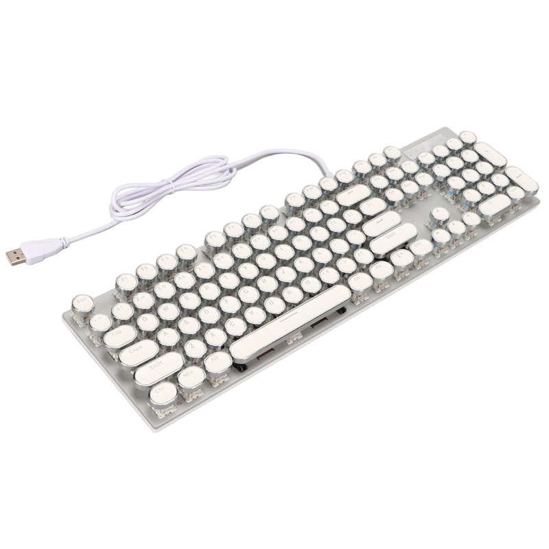 Blue Switch Mechanical Keyboard 104 Keys Backlight Ergonomic Retro Steampunk
