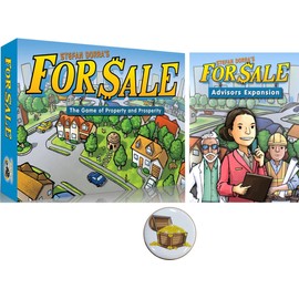 AMA for Sale Card Game Bundle of Base Game and Advisors Expansion Plus Treasure Chest Button