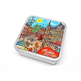 Happy Colours. Traditional Violet Candies in Madrid Plaza Mayor gift tin. 120g (4.23oz)