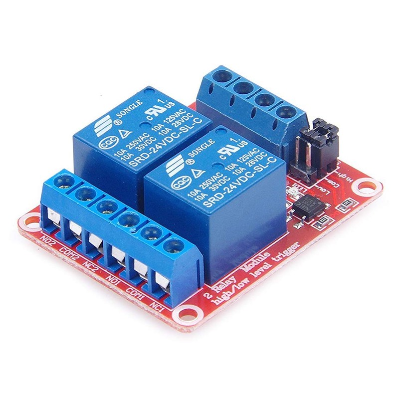Hailege 2pcs DC 24V 2 Channel Relay Module with Isolated