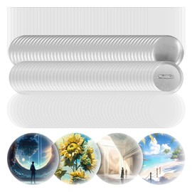 50 Sets 58mm/2.28inch Button Maker Supplies, Round Blank Button Pins Metal Badge Button Parts Making Kit for Button Maker Machine, with Metal Cover, Back Pin, Clear Film, Clear Bag