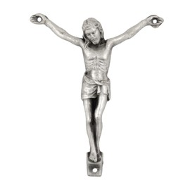 Magnificent Silver Tone Corpus for Crucifix 2.35" x 1.95" | DIY Catholic Home Devotional Décor | Beautiful and handcrafted detail | Make a Custom Crucifix