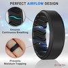 Dookeh Breathable Mens Silicone Wedding Rings, Rubber Ring Bands For