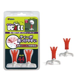 Tabata GV1409 Putee Golf Tee, Simply Put it Down and Tee Off, Put & Tee, Putee, Size: L, 1.7 Inches (44 mm), Color: Red