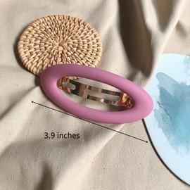 Jiamusi Large Hair Barrettes for Women Matte Ellipse Thin French Barrette Cute Styling Clips Non Slip Strong Hold Vintage Accessories Gifts Girls 3 PCs