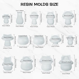 BBTO 14 Pcs Jar Resin Mold Mushroom Jar Silicone Mold Jewelry Holder Container Epoxy Mold Resin Jar Mold with Lid Casting Trinket Box Candle Holder Mold for Table Decoration Christmas Winter DIY Craft